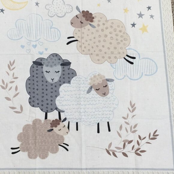 Kanvas Studios Sweet Dreams Fabric Panel for Baby Blanket 43x33" Sheep - Picture 3 of 8